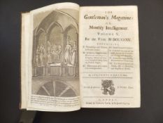 Fifteen Volumes "The Gentleman's Magazine or Monthly Intelligencer", edited by Sulvanus Urban (