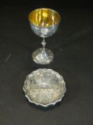 A Victorian silver travelling chalice and patten,