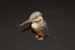 An Austrian cold-painted bronze figure of a seated kingfisher, 9 cm long CONDITION REPORTS Feet bent