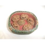 Six Chinese carved betel nuts depicting various figures, animals, etc. (cased) CONDITION REPORTS