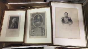 Eleven assorted black and white portrait engravings to include AFTER THOMAS PHILLIPS "His Royal