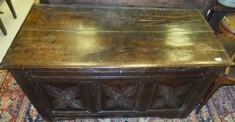 A late 17th Century oak coffer,