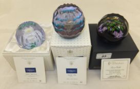 Two Caithness glass paperweights comprising "Cactus City" No'd 37/50 and "White Narcissus" No'd 56/