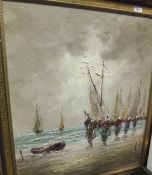 ESCODA "Fisherwomen", oil on canvas,