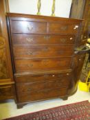 An 18th Century oak chest on chest,