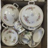 A collection of Royal Albert "Moss Rose" pattern table wares to include two lidded tureens,