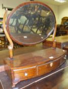 A 19th Century mahogany toilet mirror,