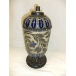 A late 19th Century Doulton stoneware table lamp base decorated in the Art Nouveau taste CONDITION