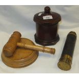 A teak string box,