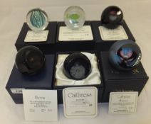 A collection of six Caithness glass paperweights - "Eterna", No'd. 240/500, "Renaissance", No'd.