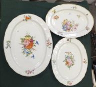 A collection of four late 19th/early 20th Century meat platters (possibly Coalport),