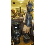 A large carved African style figure,