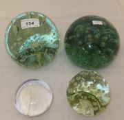 Two green glass dumps,