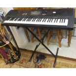 A Casio WK-1300 keyboard with Bespeco VM24 sustain pedal and stand