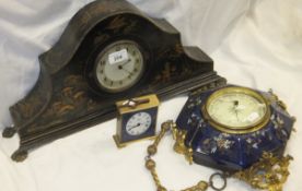 A chinoiserie cased mantel clock with Smith's 30 hour mechanism,