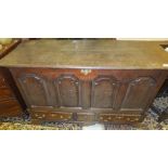 An early 19th Century oak mule chest,