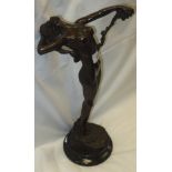 A bronze bacchanalian nude study in the Art Nouveau taste