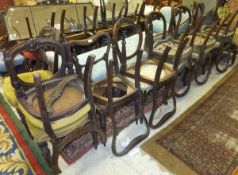 Thirteen assorted Victorian mahogany framed dining chairs