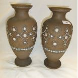 A pair of Royal Doulton silicon china baluster shaped vases, No'd.