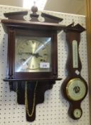 A mahogany cased wall clock, the dial marked "Highlands" with Roman numerals,