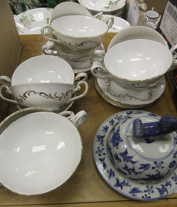 A collection of decorative tablewares to include Crown Staffordshire teawares decorated with floral - Image 2 of 2