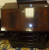 A modern mahogany and inlaid bureau