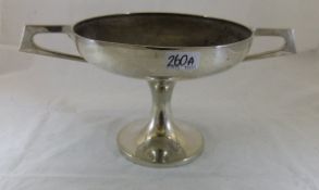 A circa 1900 silver plated pedestal bowl in the Art Nouveau taste raied on a circular foot by Walker