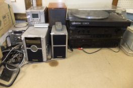 A collection of stereo equipment to include an Ariston Q-Deck,