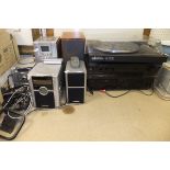 A collection of stereo equipment to include an Ariston Q-Deck,