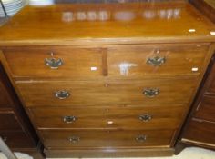A circa 1900 mahogany chest of two short and three long drawers,