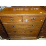 A circa 1900 mahogany chest of two short and three long drawers,