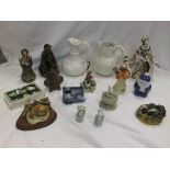A large collection of decorative china and ornamental wares to include a Samuel Allcock "Lily"