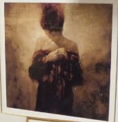 AFTER JOSEPH DOMENECH, "Woman in red", limited edition colour print, No'd.