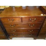 A 19th Century mahogany chest of two short and three long graduated drawers,