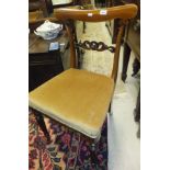 A set of six William IV rosewood bar back dining chairs,