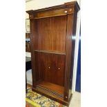 A modern mahogany and inlaid open bookcase in the Sheraton Revival taste