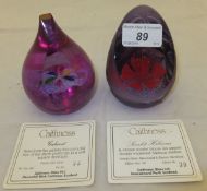 Two Caithness glass paperweights - "Scarlet Hibiscus", No'. 39/100, with certificate and "