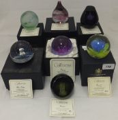 A collection of seven Caithness glass paperweights - "Whispers", No'd. 75/500, "Anemone", No'd.