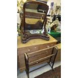 A 19th Century mahogany dressing mirror with shaped base,