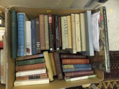Three boxes of books including titles relating to Dante, including THOMAS G.