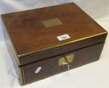 A 19th Century rosewood and brass strung writing slope with fitted interior