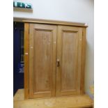 A Victorian pine two-door cupboard