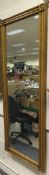 A modern oak framed full length wall mirror,