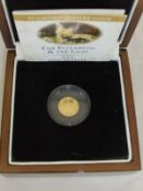 A 2012 22 carat gold quarter sovereign "The Elizabeth & the Lion",