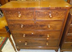 A 19th Century mahogany chest of two short and three long drawer,