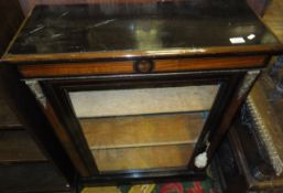 A Victorian mahogany and ebonised side cabinet with ormolu style mounts,