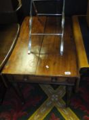 A Victorian mahogany drop-leaf Pembroke table, a Habitat leather and metal framed chair,