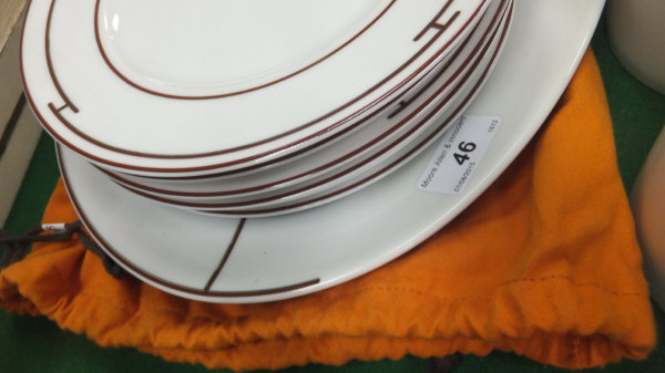 A collection of Hermes "Rythme" pattern porcelain dinner wares to include oval platter, six - Image 13 of 14