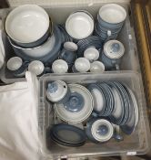 Two boxes of assorted Denby dinnerwares