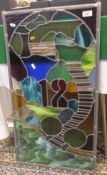 A leaded glass panel No'd "12"